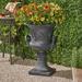 Fleur De Lis Living Giordano Concrete Chalice Urn Planter Concrete in Black | 28.25 H x 18.75 W x 18.75 D in | Wayfair