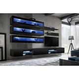 Orren Ellis Shadyvale Entertainment Center for TVs up to 70" Wood in Black | Wayfair 4CC90972851743EC8D54F8949D135AFB