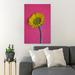 Gracie Oaks Yellow Sunflower In Pink Background - 1 Piece Rectangle Graphic Art Print On Wrapped Canvas in White | 36 H x 24 W x 2 D in | Wayfair