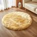 White/Yellow 47.24 x 48 x 2.43 in Area Rug - Everly Quinn Pale Yellow Area Rug, Shag Carpet For Girls Boys Room, Furry Rug For Baby Room, Fuzzy Rug For Dorm Nursery Room Polyester | Wayfair