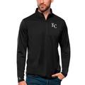 Men's Antigua Black Kansas City Royals Tribute Quarter-Zip Pullover Top