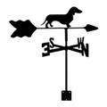 Dog Weathervane for Roof Garden, Stainless Steel Dachshund Weather Vane,Yard Wind Direction Indicator Durable Retro Wedding Wind Vane Farm Scene Garden Stake Measuring Tool