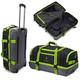 Green Lightweight Medium Holdall with Wheels Carry, Grab, Pull or Drag Trolley Handle Wheeled Trolley Holdall Suitcase Duffle Bag Travel Bag 26 Inches