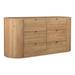 Aurelle Home Tezzi Modern 6-drawer Solid Oak Rounded Dresser