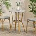 Picardy Outdoor Aluminum and Wicker Outdoor French Bistro Table by Christopher Knight Home - 21.75"L x 21.75"W x 28.50"H