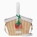 Kate Spade Bags | Kate Spade Nwt Picnic Strawberry Wicker Basket Warm Beige Plaid Inside | Color: Cream/White | Size: Os