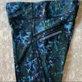 Lululemon Athletica Pants & Jumpsuits | Lululemon Run Top Speed Crop Floral Backdrop Blue Denim | Color: Black/Blue | Size: 6