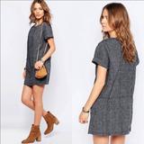 Free People Dresses | Free People Endless Shores Gray 100% Linen Shift Dress Tunic Dress Size Small | Color: Black/Gray | Size: S