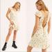 Free People Dresses | Free People Like A Lady 90’s Y2k Floral Linen Mini Ruffle Dress Xs | Color: Cream/Yellow | Size: Xs