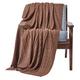 HOMESCAPES Brown Cable Knit Throw 130 x 170 cm Combed Cotton Soft and Cosy Blanket Bed and Sofa Throw For Armchairs and Single Beds