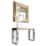 Hispania Home Saphire Console Table & Mirror Set Wood/Metal in Brown | 31.5 H x 31.5 W x 15.6 D in | Wayfair SAPH C23-05 M WM