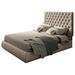 Hispania Home Klass Solid Wood Tufted Platform Bed Wood & /Upholstered/Velvet in Brown | 62.99 H x 76 W x 80 D in | Wayfair MA63-Q