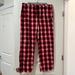 Disney Pants | Disney Parks Red Plaid Flannel Mickey Pajama Lounge Pants Nwot | Color: Black | Size: L