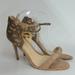 Jessica Simpson Shoes | Jessica Simpson Hipp Taupe Faux Suede Sparkly Rhinestones Strappy Heels Sz 9.5 | Color: Cream/Tan | Size: 9.5