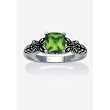 Women's Cushion-Cut Birthstone Ring In Sterling Silver by PalmBeach Jewelry in August (Size 9)