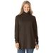 Plus Size Women's Perfect Long-Sleeve Turtleneck Tee by Woman Within in Chocolate (Size 6X) Shirt