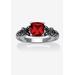 Women's Cushion-Cut Birthstone Ring In Sterling Silver by PalmBeach Jewelry in July (Size 6)