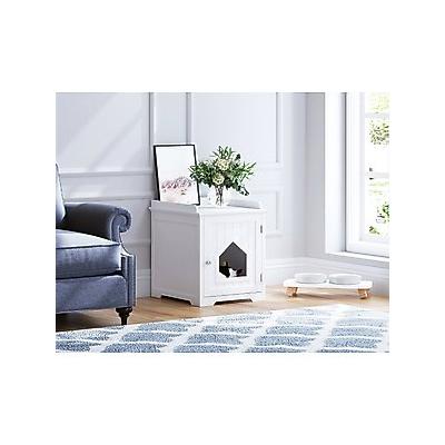 Pawland Decorative Cat House & Litter Box Enclosure, White