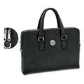 Women's Silver Wellesley Blue Shield Logo Leather Briefcase