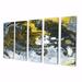 Design Art Black White & Yellow Liquid Marble Art II - Modern Canvas Wall Art Print - 60X28 - 5 Panels Canvas in Black/Yellow | Wayfair PT39694-401