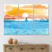 East Urban Home Blue Sparkling Sea & Sailing Yacht - Nautical & Coastal Canvas Wall Art Print Canvas in White | 28 H x 36 W x 1 D in | Wayfair
