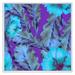 East Urban Home Turquoise Tropical Leaves on Purple - Graphic Art on Canvas in Blue/Indigo | 16 H x 16 W x 1 D in | Wayfair