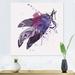 East Urban Home Purple & Black Decorative Feathers - Bohemian & Eclectic Canvas Wall Art Print Canvas in Blue/Gray/Indigo | Wayfair