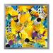 East Urban Home Yellow & Blue Colorful Impression - Patterned Canvas Wall Art Print Canvas in Blue/Yellow | 16 H x 16 W x 1 D in | Wayfair