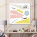 East Urban Home Pink Yellow & Grey Retro Decorative Elements - Modern Canvas Wall Art Print Canvas in Pink/Yellow | 16 H x 16 W x 1 D in | Wayfair