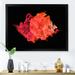 East Urban Home Red Ink Cloud on Black - Photograph on Canvas Metal in Orange/Red | 30 H x 40 W x 1.5 D in | Wayfair