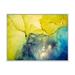 East Urban Home Yellow & Blue Marble Waves II - Painting on Canvas Metal in Blue/Yellow | 16 H x 32 W x 1 D in | Wayfair