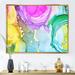 East Urban Home Turquoise & Purple Luxury Abstract Fluid IX - Painting on Canvas Metal in Blue/Green | 30 H x 40 W x 1.5 D in | Wayfair