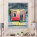 East Urban Home Small Clapboard House Lit By Lighted Lanterns - Print on Canvas in Red | 20 H x 12 W x 1 D in | Wayfair