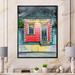 East Urban Home Small Clapboard House Lit By Lighted Lanterns - Print on Canvas Metal in Red | 32 H x 16 W x 1 D in | Wayfair