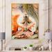 East Urban Home Red Fox Lying in Fallen Leaves Near a Tree Trunk I - Print on Canvas in Brown/Green | 20 H x 12 W x 1 D in | Wayfair