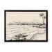 East Urban Home Vintage Sea View & Palm Trees on Shore - Print on Canvas Metal in Black/Gray/White | 30 H x 40 W x 1.5 D in | Wayfair