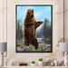 East Urban Home Bear Standing Bear - Painting on Canvas Plastic in Brown/Green | 44 H x 34 W x 1.5 D in | Wayfair A6813403212F4C36B93D83D2E6B4A4DF