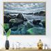 East Urban Home Sea Waves Impacting Rock on the Beach - Print on Canvas Metal in Gray | 16 H x 32 W x 1 D in | Wayfair