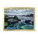 East Urban Home Sea Waves Impacting Rock on the Beach - Print on Canvas Metal in Gray | 30 H x 40 W x 1.5 D in | Wayfair