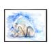 East Urban Home Polar Bear w/ a Bear Cub - Painting on Canvas Canvas, Cotton in Black | 35 H x 45 W x 1.5 D in | Wayfair