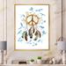 East Urban Home Ethnic Dream Catcher & Peace Sign - Painting on Canvas Canvas, Cotton in Blue/Brown | 20 H x 12 W x 1 D in | Wayfair