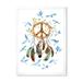 East Urban Home Ethnic Dream Catcher & Peace Sign - Painting on Canvas Metal in Blue/Brown | 32 H x 24 W x 1 D in | Wayfair