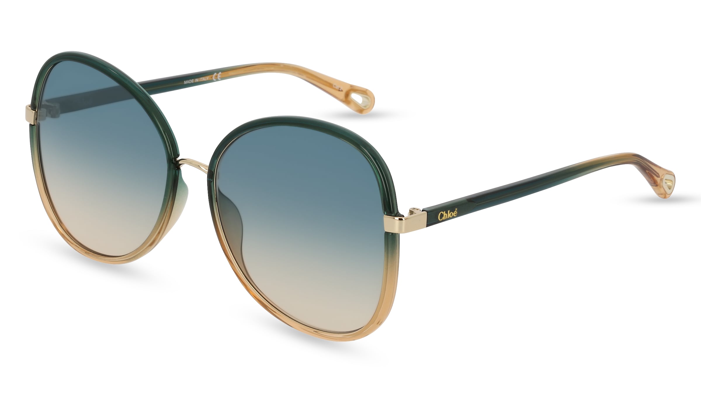 Chloé CH0030S Unisex-Sonnenbrille Vollrand Butterfly Metall-Gestell, grün