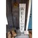 Gracie Oaks Barayon Welcome Sign Wood in White | 60 H x 9 W x 1.125 D in | Wayfair 75FDAB15936044E283ABC31C29E3527B