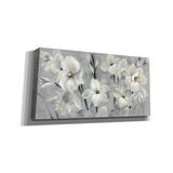 Red Barrel Studio® 'Flowers On ' By Silvia Vassileva, Canvas Wall Art, 40"X20" Canvas, Wood in Gray | 20 H x 40 W x 1.5 D in | Wayfair