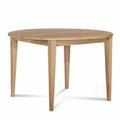 Hellin - Table ronde bois D115 cm avec 1 allonge et Pieds fuseau - victoria - Chêne