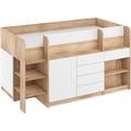 Lit mezzanine avec bureau smile gauche sonoma / blanc