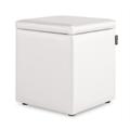 Happers - Pouf Cube Rangement Similicuir Blanc pack 2 unités blanc - blanc