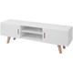 Meuble TV MDF 150x35x48,5 cm Blanc brillant