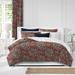 Charvelle Red/Blue Duvet Cover and Pillow Sham Set